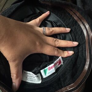 Betmar Elegant Black Hat with Rich Brown Accents